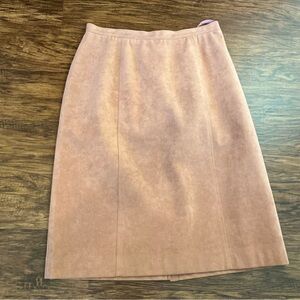 Vintage 1980s Dusty Rose/Mauve Pink Suede Skirt